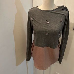 ZARA Sequin Flower Top